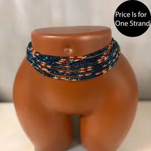 Auntie Ama Africa Crystal Waist Beads.45 inches (One Strand) Colorful Beaded Accessory for Stylish Wear