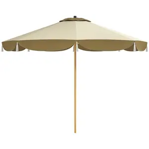 9FT Patio Umbrella UPF50 Plus Outdoor Umbrella For Deck Or Backyard 180gsm PU Coated Fabric Blocks Harmful Rays Two Section Pole With Latch