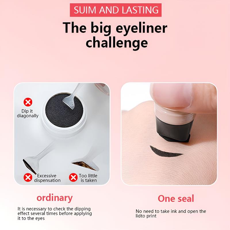 Rotating Eyeliner Stamp Pen – Dual-Head Design with Wing Stamp, Quick-Dry, Long-Lasting, Smudge-Proof for Easy Cat Eye, Sharp Winged Lines & All-Day Makeup Wear - Beginner Friendly Everyday Makeup Tool for Women, Women's cosmetics, Makeup tools.