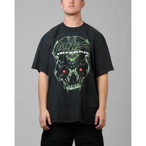 Loiter Inferno Drop T-Shirt Black Acidwash