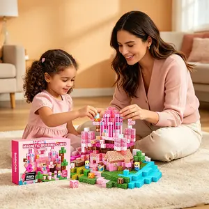 Magnetic Puzzle Building Blocks Set, Stem Montessori Teaching Creative Toy, Suitable for 3-6 & 4-8 Years Old, Unisex Birthday Gift