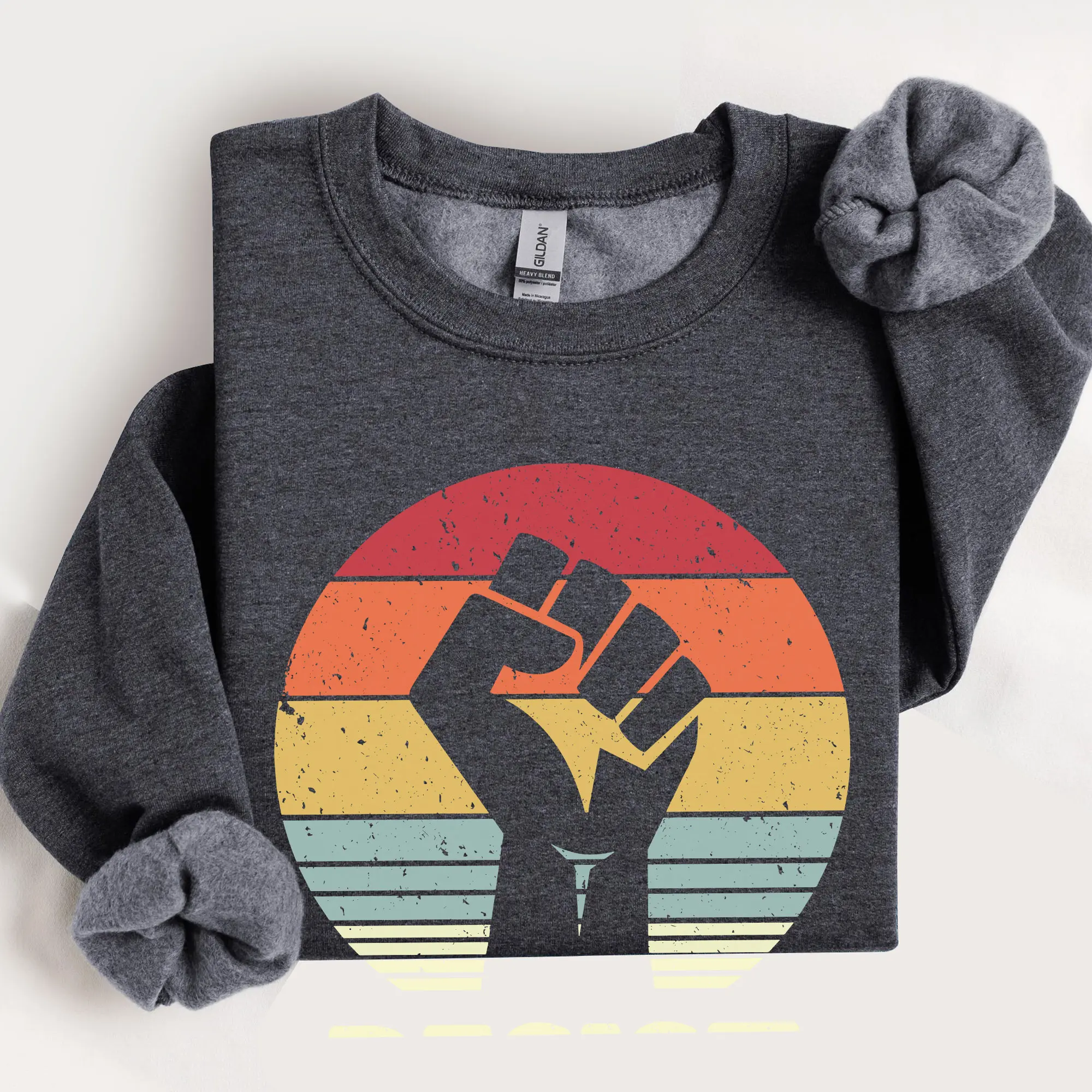 Vintage Retro Fist Raised Resist Sweatshirt, Resist Shirt