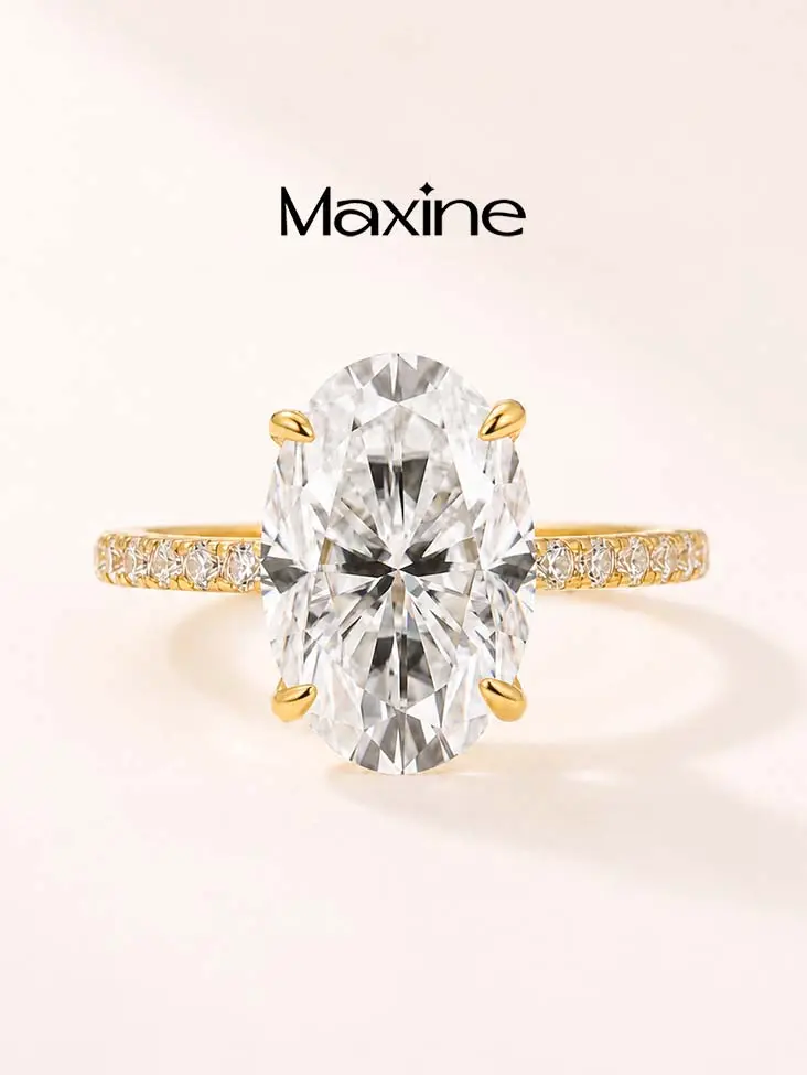 MAXINEJEWELRY 3.5ct Oval Cut 5A Cubic Zirconia Engagement Ring - Fashion Engagement Rings for Women, Anniversary Gift Idea