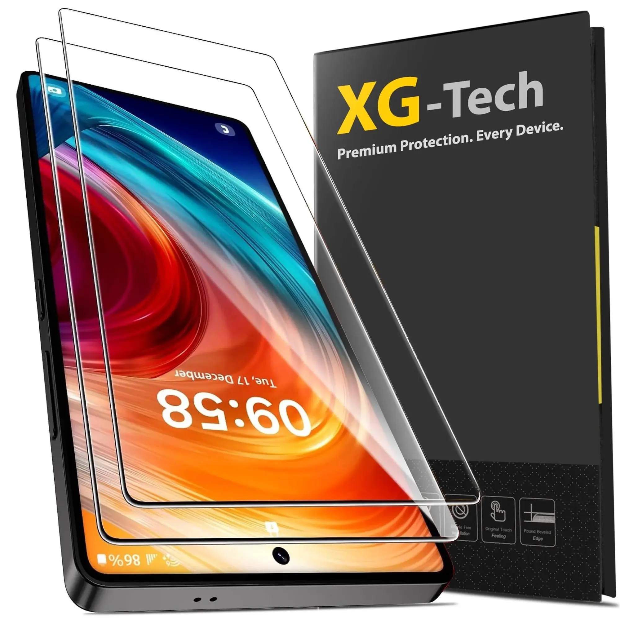 XG-Tech For Samsung Galaxy S26 S25 S24 Ultra Tempered Glass Screen Protector | 2- Pack | Edge-to-Edge Full Coverage, Fingerprint Compatible, Bubble-Free 9H Glass