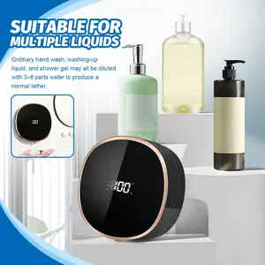 Touchless Rechargeable Intelligent Wall Mounted Electric Foaming Soap Dispenser Automatic Sensor Hand Foam Soap Dispenser Waterproof Smart Liquid Soap Dispenser USB Charging Non Contact Hand Sanitizer Dispenser for Bathroom Kitchen Hotel Office Public Res