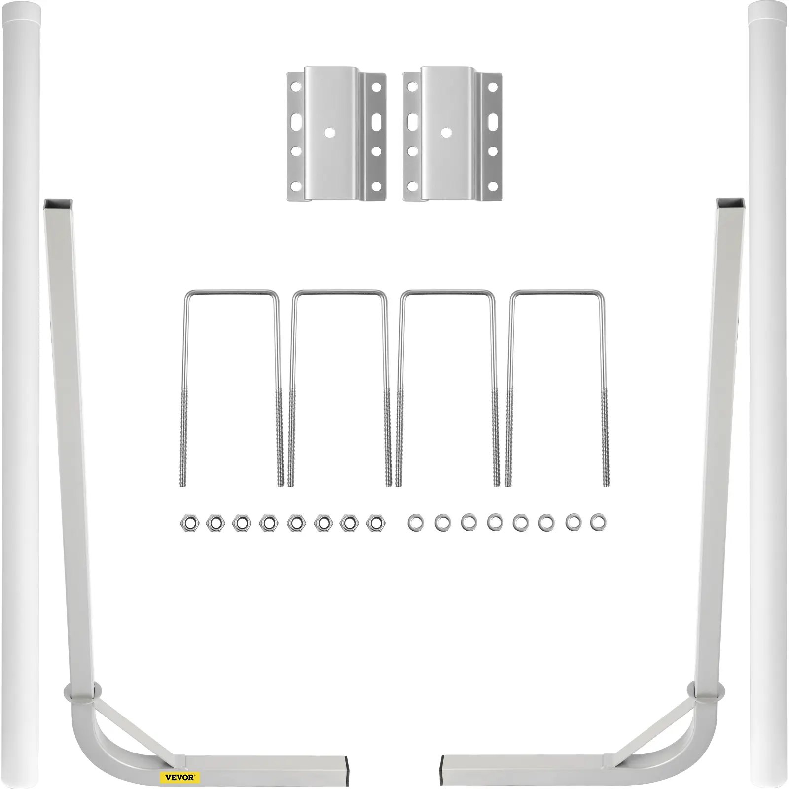 VEVOR Boat Trailer Guide-on,  60\", 2PCS Steel Trailer Post Guide ons, with White PVC Tube Covers, Complete Mounting Accessories Included, for Ski Boat, Fishing Boat or Sailboat Trailer