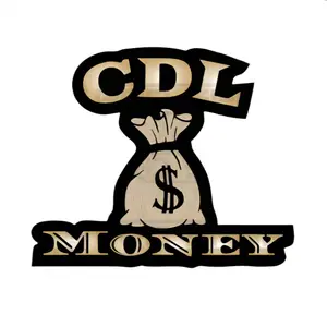 CDL Money Stickers (2pc) - Featuring Bold 'CDL' Text and Dollar Sign Design