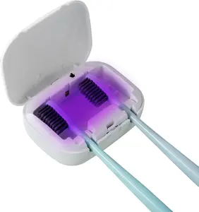 Toothbrush Sanitizeri Case with U V-C Lights, Dryer Heating, Fan Drying - Rechargeable Portable Toothbrush Cover, Hook Wall Mount Sterilizeri Box for Home, Travel & Fits All Toothbrushes FESTIVAGUARD