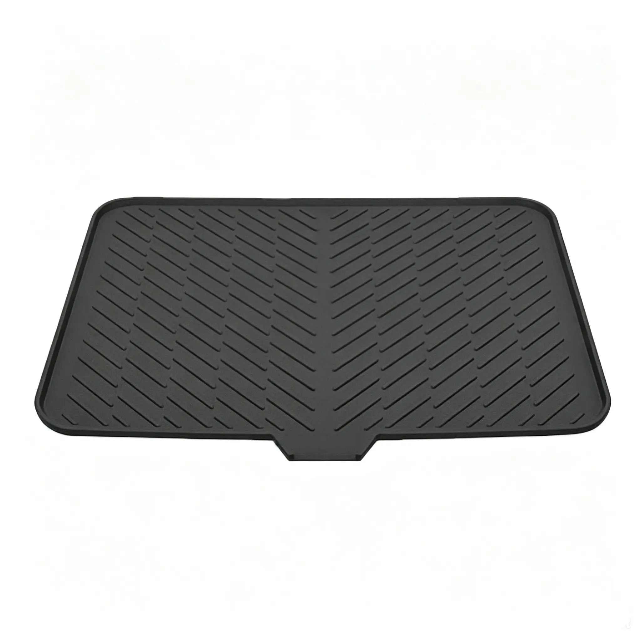 Large Flexible Heat-Resistant Silicone Kitchen Draining Mat with Built-in Drainage Board, Anti-Slip Groove Texture, Inclined Diversion Pad for Countertop, Sink Sides (Fits Tableware, Fruit), Heatproof