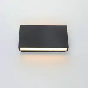 2-Light Black Finish Up and Down Integrated LED Outdoor Wall Sconce