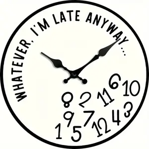 Silent Wooden Wall Clock - Creative & Fun Design, Perfect for Home Decor & Gifts, Battery-Operated (AA Not Included)