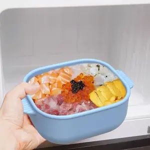 Reusable Microwave Safe Silicone Food Storage Containers, High-Temperature Resistant Lunch Box, Meal Prep Bento Box for Kitchen Organization