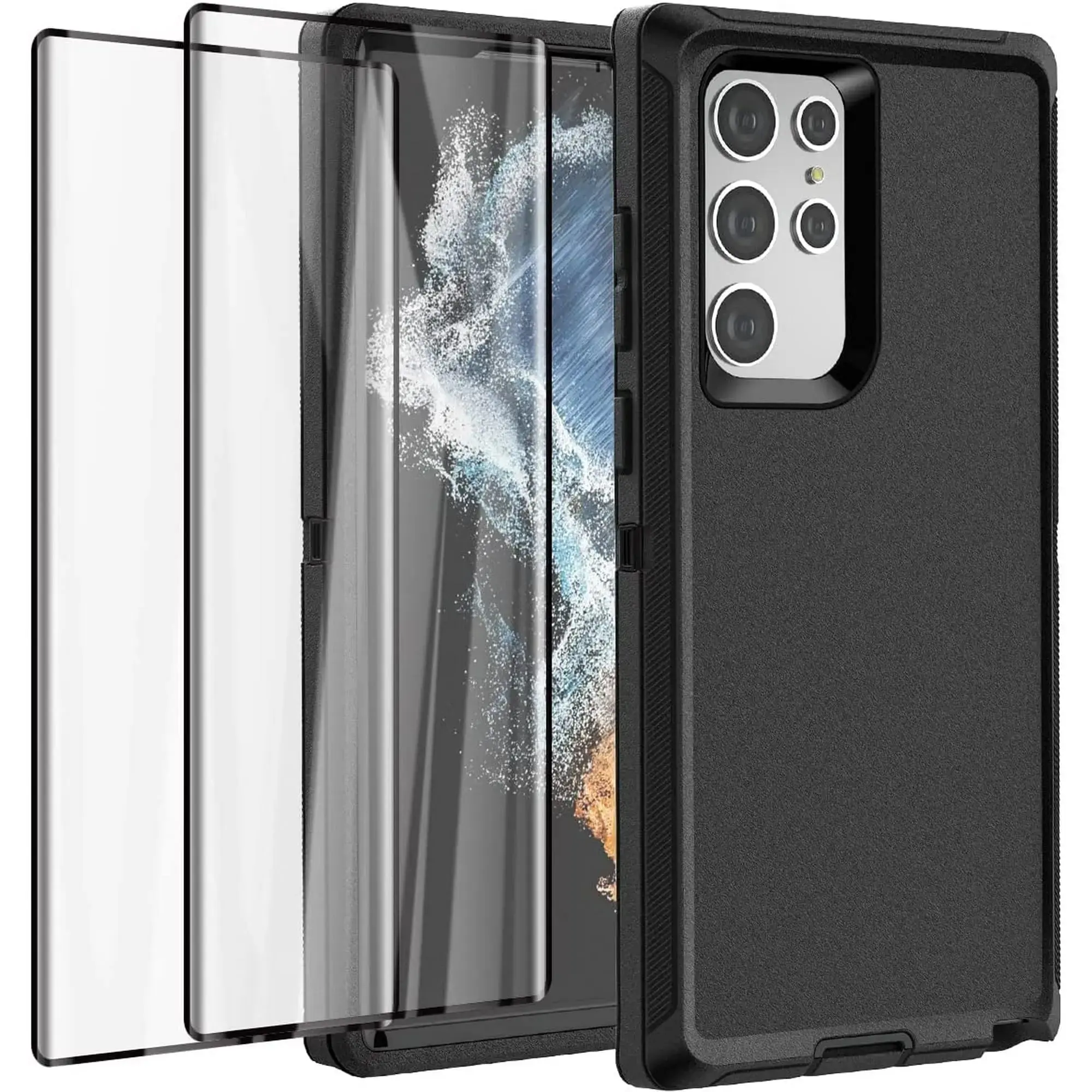 Entronix Samsung Galaxy S25 Ultra Case - Triple-Layer Heavy Duty Cover & [2] Clear Tempered Glass Screen Protector Protection Protective