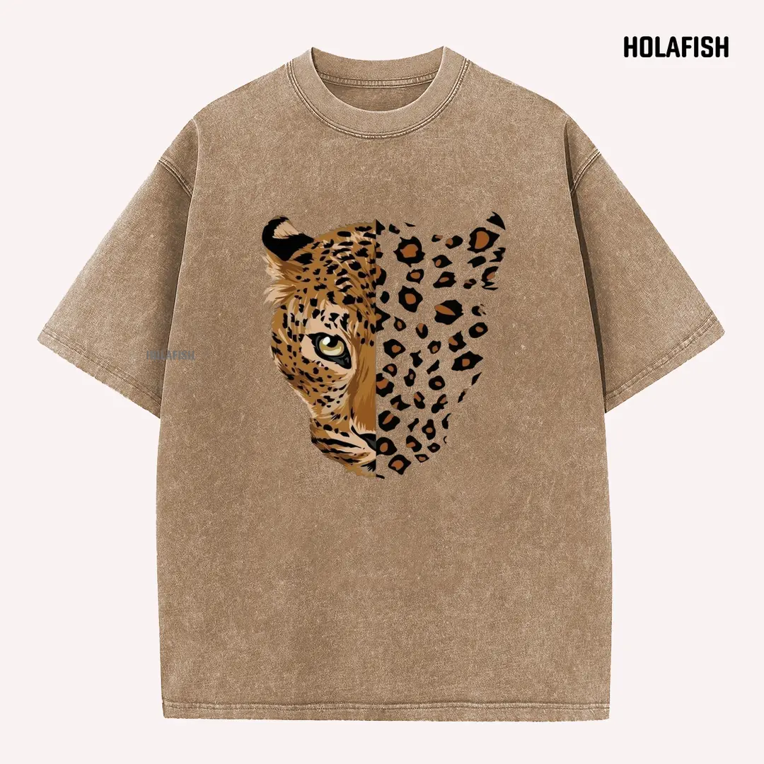 Holafish Women's Preppy Unisex Short-Sleeve Cotton Graphic T-Shirt, Loose Simple Soft Faded Washed Top for Casual Wear