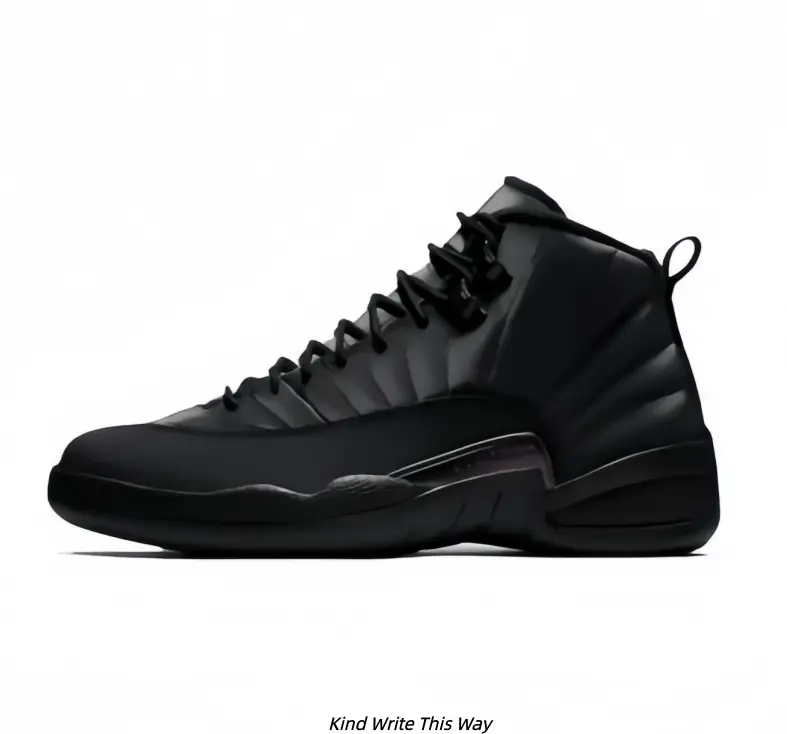 Men Women Retro High Top Basketball Sneakers Full Grain Leather Cushioned Comfort All Black Casual Athletic Footwear