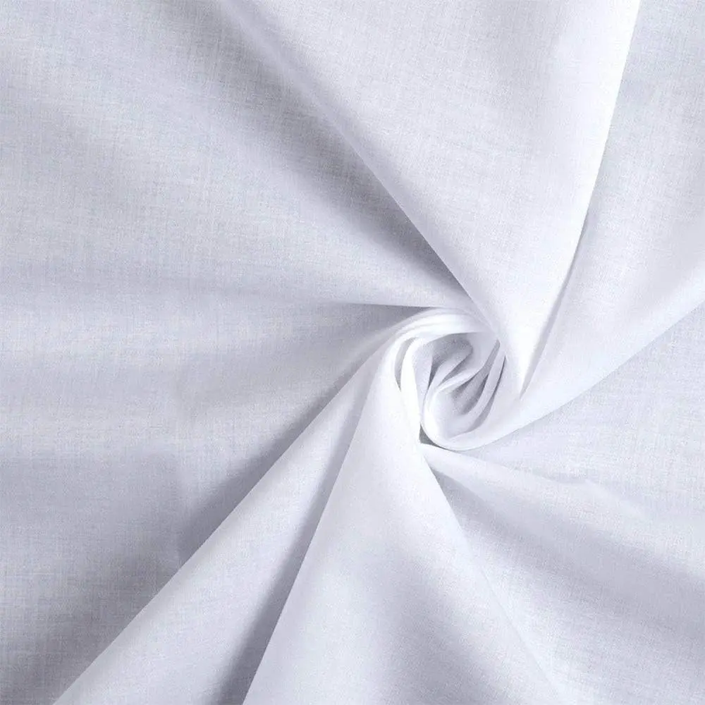 | Cotton Lawn Fabric | Lining Fabric | 100% Cotton | Thin | 58" Wide | Sewing, Air Feel Layer | Cloth, Solid (White, 2 Yard)