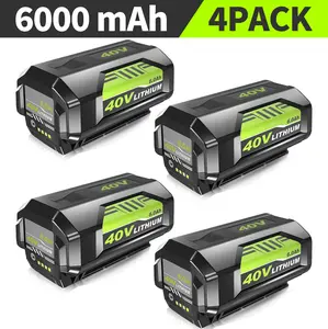 2Pack 6.0Ah OP40601 Replacement for Ryobi 40V Battery Compatible with Ryobi 40 Volt Battery Lithium OP4040 OP40401 OP4026 OP40261 OP4050 OP40201 Compatible with 40V Battery Power Tools (Green)