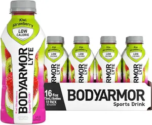 BODYARMOR LYTE Sports Drink Low-Calorie Sports Beverage, Kiwi Strawberry, Natural Flavors With Vitamins, Potassium-Packed Electrolytes, Perfect For Athletes, 16 Fl Oz (Pack of