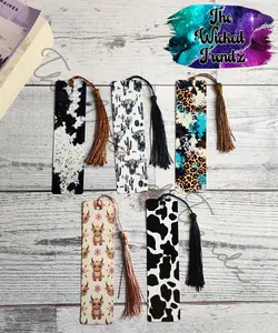 Metal Bookmark Country Western Cow Print Highland Cowboy Bookmark Bookshelf Library Reading Reader Booktok