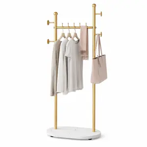Luxury Metal Floor Standing Clothes Rack - Portable, Easy-to-Assemble Home Organizer Storage Holder for Drying semiannual sale