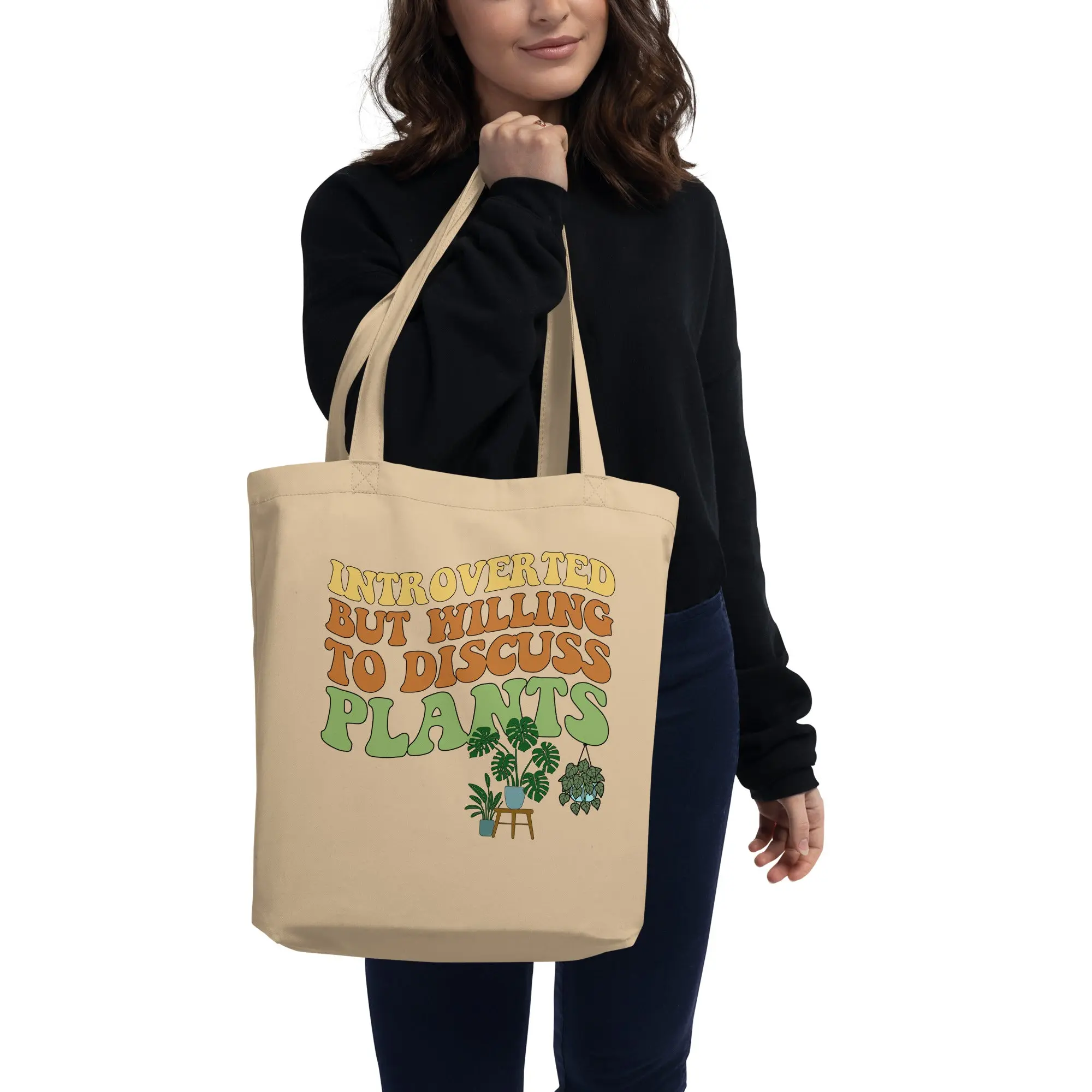 Introverted But Willing To Talk About Plants Eco Tote Bag
