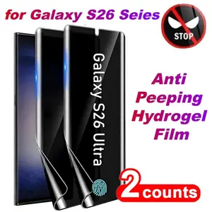Two-Piece Anti-Spy Water Gel Film for Samsung Galaxy S26 Ultra Privacy Protective Screen Protector Soft Film Cover for Galaxy S26 Plus Smartphone Accessories Protection