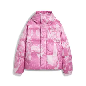 PUMA Mens X Kidsuper Mmq All Over Print Puffer Jacket Athletic Outerwear Casual - Pink