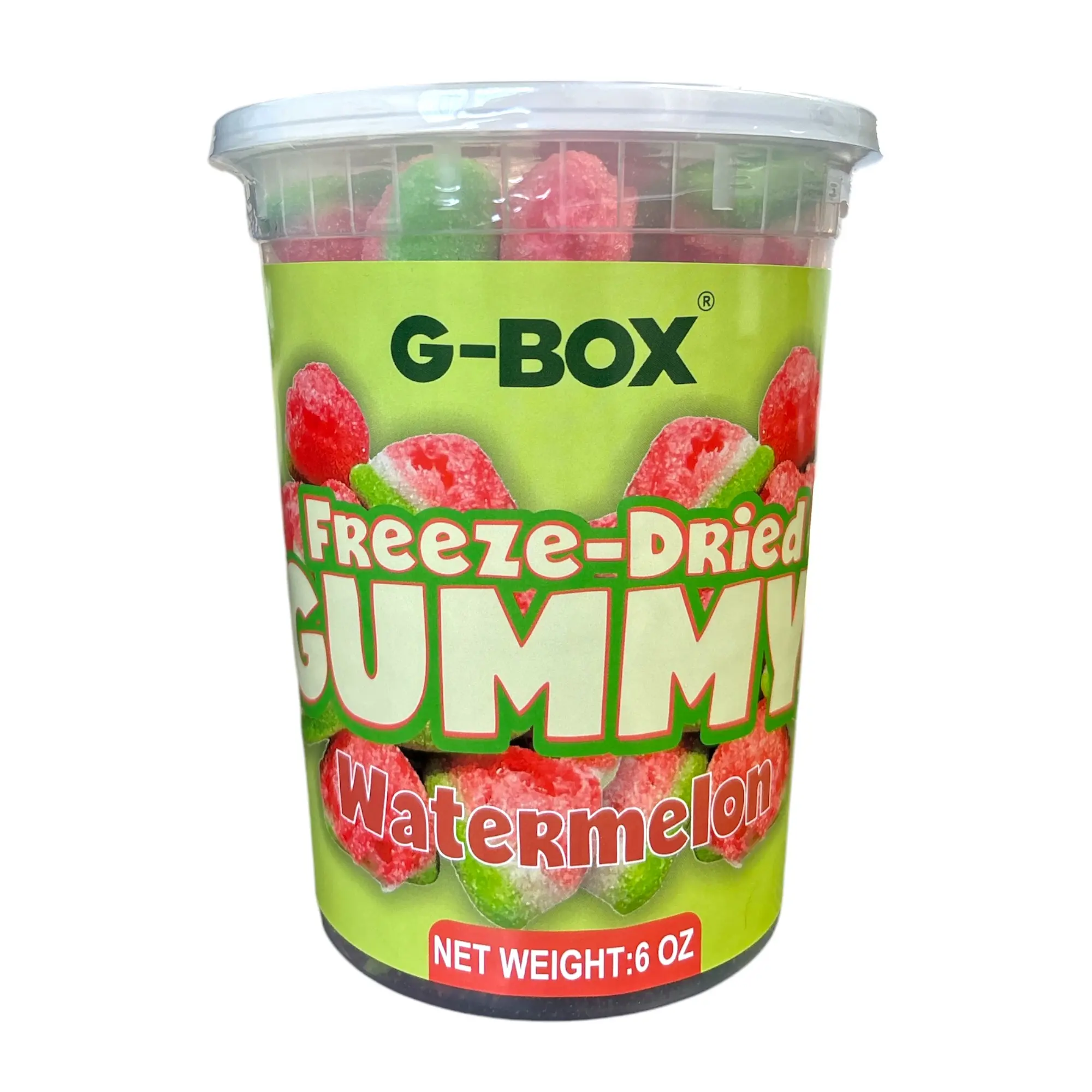 G-BOX Freeze-Dried Watermelon Gummies Candy 6 OZ, Freeze Dried Candy, Sweet Sour Gummies, Gummy Candies, Freeze Dried Fruit Slices Candy, TikTok Trend Items, Delightful Crunchy Fruity, Made in US