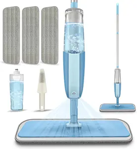 Spray Wet Mops for Hardwood Floor Cleaning Floor Mop with 3 Washable Pads for Swiffer Powermop - Refillable Dust Dry Mop Home