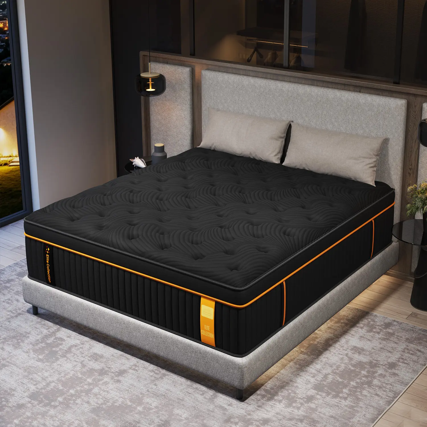 14 Inch Hybrid GelMemory Foam Mattress in a Box, Medium Firm Pocket Spring Mattress, Twin Full Queen King Size
