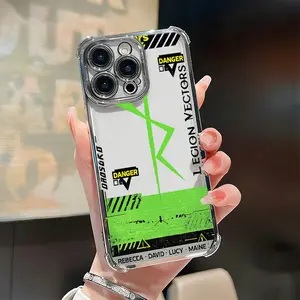 Danger Warning Edge Runners Phone Case， Futuristic Cyberpunk Style for iPhone 17 16 15 14 13 12 11 Plus Pro Max. g6
