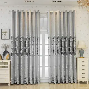 Hollow Out Flower Pattern Curtain, 2 Counts Exquisite European Style Curtain, Home Decoration for Living Room, Bedroom, Dining Room