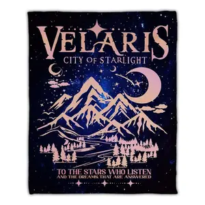 Acotar Halloween Throw Blankets For Book Lovers,  Readers, Court oF Dreams Blanket, Velaris City oF Starlight Fleece Blanket For Home SoFa Couch Decorations