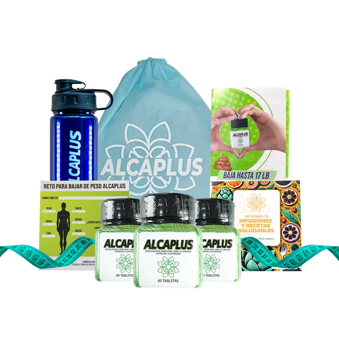 Alcaplus 3 Pack Natural Solutions for Daily Digestive - Artichoke, Glucomannan, Camellia Sinensis, Eggplant, Spirulina