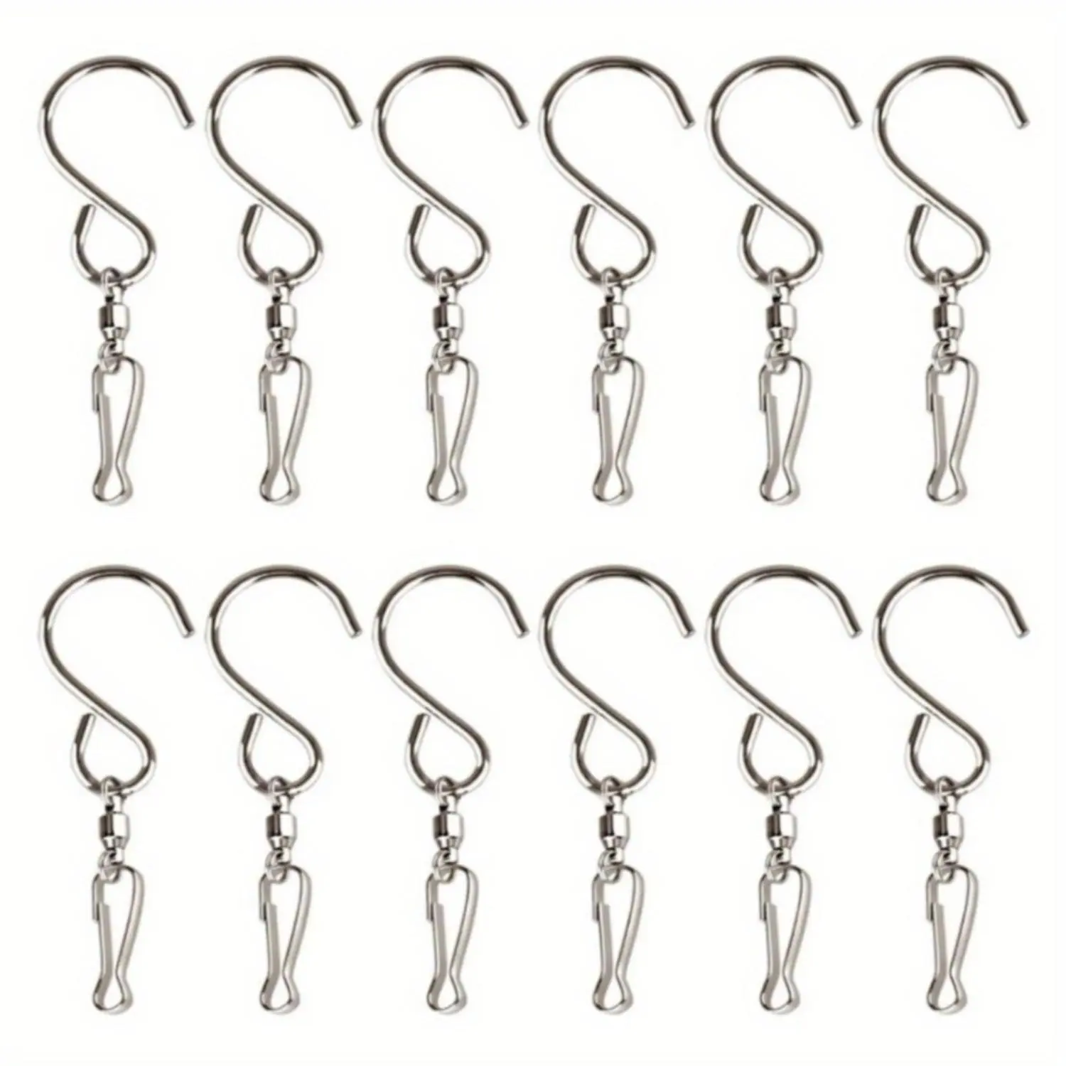 Swivel Hooks Clips for Hanging Wind Spinners Wind Chimes Crystal Twisters Party Supply 12 Pack Organiser Hangable Stainless Steel Rustproof Long Lasting DIY Stop Wind 360 Degrees RotatingOutdoorfunValentine's Day, gift