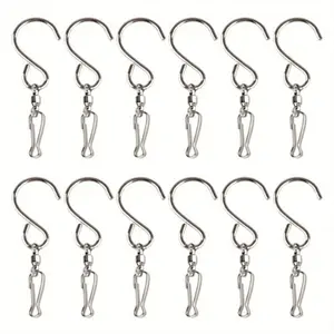 Swivel Hooks Clips for Hanging Wind Spinners Wind Chimes Crystal Twisters Party Supply 12 Pack Organiser Hangable Stainless Steel Rustproof Long Lasting DIY Stop Wind 360 Degrees RotatingOutdoorfunValentine's Day, gift