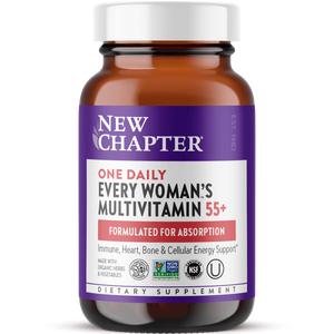 NEW CHAPTER Every Woman's One Daily Organic Multivitamin Supplement for 55+, Women's Tablet with Fermented Nutrients for Energy, Healthy Aging, Immune Support, Heart Health - 30ct