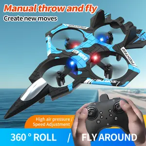 Manual Throw & Fly Aircraft with 360° Roll High Air Pressure Speed Adjustment for Dynamic Flight and Create New Moves