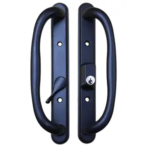 Truth Sliding Patio Door Handle Set, 3-15/16" Hole Spacing, Offset Latch w/ Key- DH-341-OFFSET-WITH-KEY