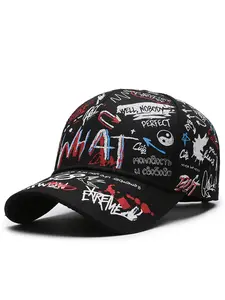 2026 Latest Hip Hop Graffiti Baseball Cap, Letter Print Fashion Cool Personality Visor, Adjustable Sun Protection Hat for Men