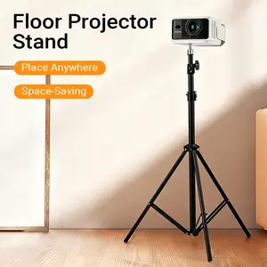 Projector Floor Stand, Folding Portable Tripod Mount for Projector, Camera & Webcam, Adjustable Height 23"–67", Supports up to 4 lb