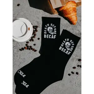 Death Before Decaf Socks Womenswear Comfy Soft Knit