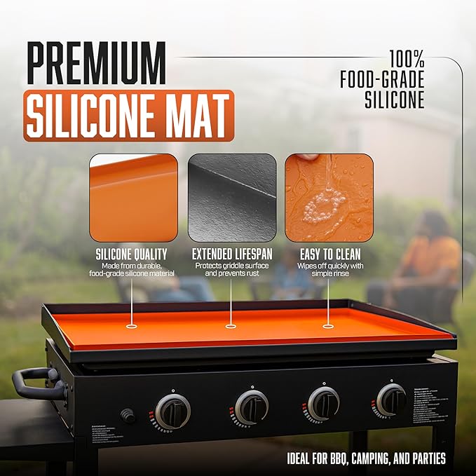 28" Silicone Griddle Mat for Blackstone, Heavy Duty Food Grade Blacktone Griddle Mat, BBQ Shield Against Rust, Grease & Dirt, All-Season Protection