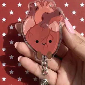 Kawaii Anatomical Heart Badge Reel | Nurse, Medical ID Holder Anime Badge
