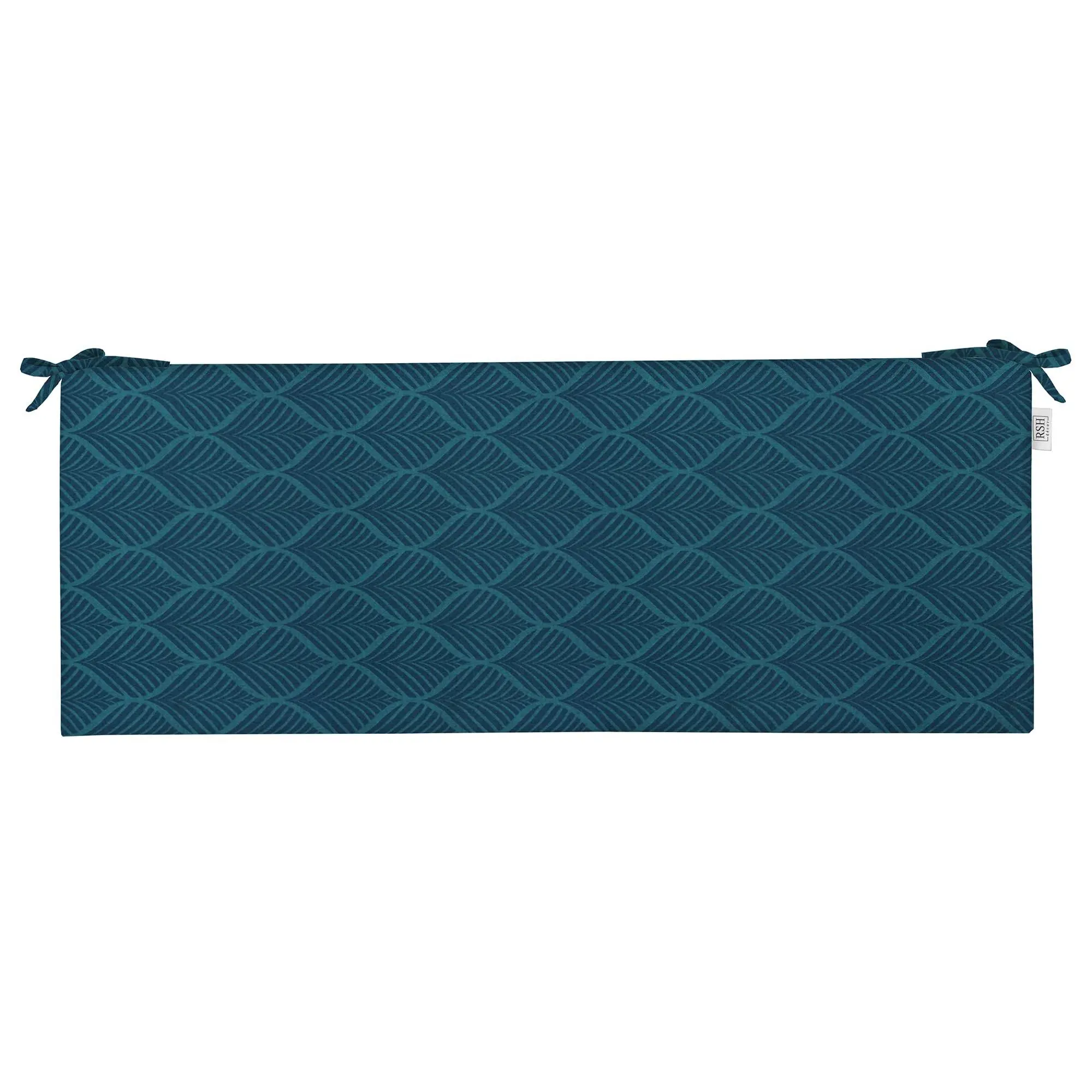 RSH Décor Foam Bench Cushion 72” x 18” x 3” for Indoor Outdoor Use with Ties - Blue Cove, Made in United States