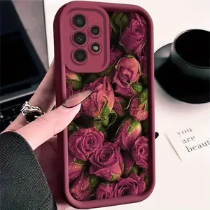 Suitable for Samsung seriesFull Screen Rose Water Drop Pattern Phone Case Compatible with Galaxy A01/A02S/A03/A03s/A05/A10s/A11/A12/A13/A14 5G/A15 4G/A20s/A21s/A22/A23/A30s/A31/A32/A34/A50/A51/A52/A52s 5G/A53 5G/A54 5G/A70/A71/A72/A73 5G/S20/S21/S22 5G/S2