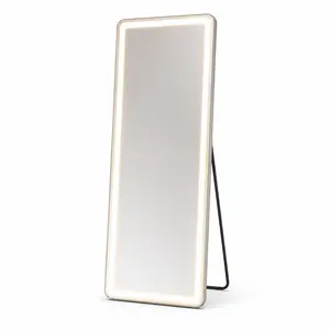 Espejo de Cuerpo Completo con LED 71"x26", Espejo de Pie y Pared, Iluminación Regulable 3 Colores, Full Length Mirror para Dormitorio, Sala, Tocador, Vestidor, Espejo Luminoso de Piso y Montaje en Pared