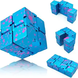 High-Quality Metal Infinity Cube Stress Relief Toy, Tech Finger Building Blocks, Adult Fidget Puzzle, Perfect Birthday Gift