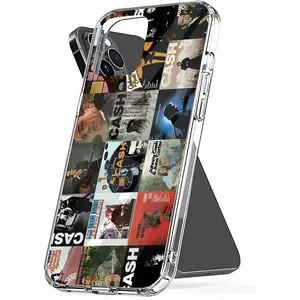 Phone Case Johnny Accessories Cash Waterproof Collage Scratch Transparent Compatible with iPhone SE 7 8 X XR 11 12 13 14 15 16 Plus Mini Pro Max Samsung Galaxy Note S9 S10 S20 S21 Ultra Plus Protection Protector