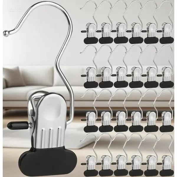 Stainless Steel Heavy Duty Laundry Clothespins, 25-Pack Bulk Pack Household Hangers - Lightweight Metal with Secure Grip for Closet Organization, Hanging Socks, Towels